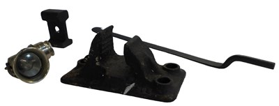 Lot 112 - An LMS cast iron railway tie, and a Lucas King...