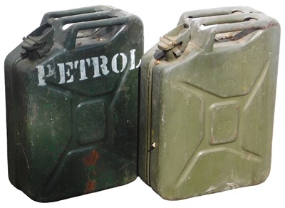 Lot 141 - A pair of green jerry cans.