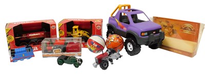 Lot 814 - A Little Tikes purple Jeep, two small...