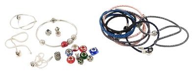 Lot 432 - Pandora rope twist necklaces and...