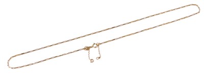 Lot 439 - A 9ct gold open box link neck chain, on a bolt...