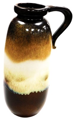 Lot 348 - A West German pottery volcanic ewer, in shades...