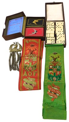 Lot 368 - Two Ancient Order of Foresters sashes, one for...