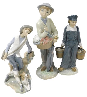 Lot 375 - Three Lladro porcelain figures, comprising a...