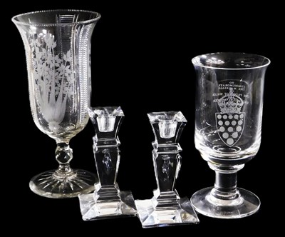 Lot 334 - A Dartington crystal cut glass vase, to...