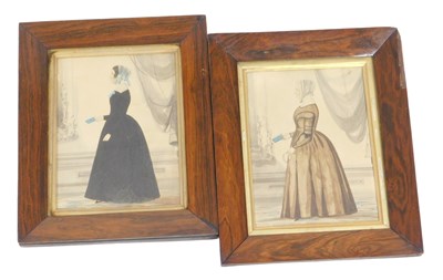 Lot 400 - Early 19thC School. A pair of side profile...