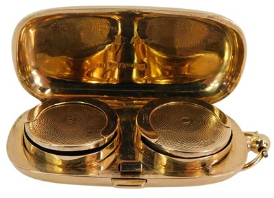 Lot 9 - A George V 9ct gold two sovereign case, of...