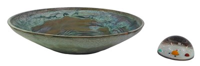 Lot 90 - A studio pottery bowl, turquoise glaze with...