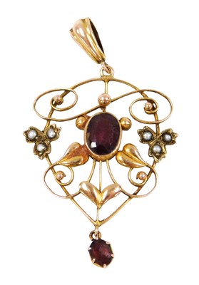 Lot 540 - An Edwardian amethyst and seed pearl...