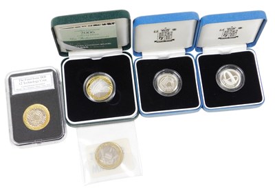 Lot 551 - A United Kingdom silver proof one pound coin...