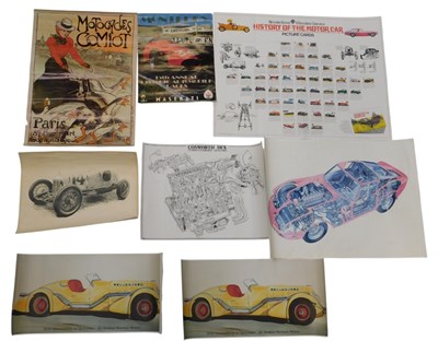 Lot 650 - Automotive posters and prints, including...