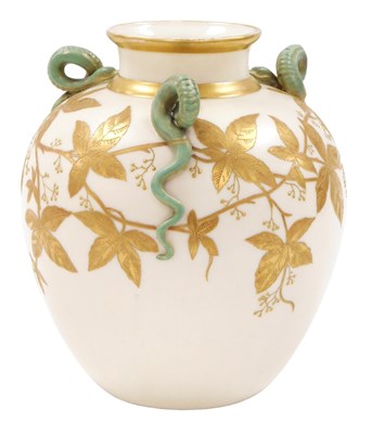Lot 486 - A Royal Worcester porcelain vase, circa 1884,...