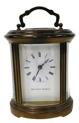 Lot 493 - A Matthew Norman brass cased carriage clock,...