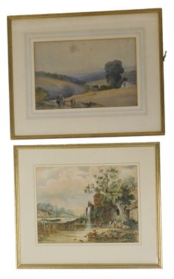 Lot 181 - 19thC School. Figures beside a tree before a...