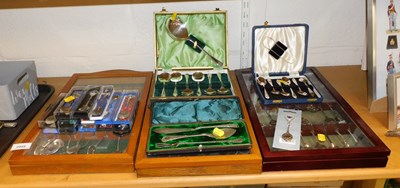 Lot 2089 - Cased flatware, together with two cabinets...