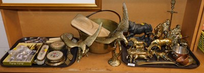Lot 2016 - Brassware, to include two models of eagles,...