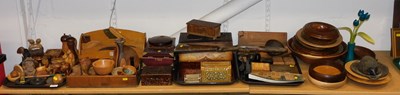Lot 2113 - Treen, to include carved figures, letter racks,...