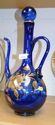 Lot 2079 - A Bristol blue glass ewer or coffee pot, with...