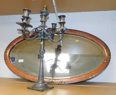 Lot 2080 - A late 19th/early 20thC cast metal four branch...