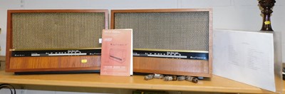 Lot 2082 - Two Hacker Mayflower II teak cased radios,...