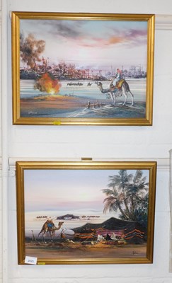 Lot 2025 - Kim (late 20thC School). Figures in a tent...
