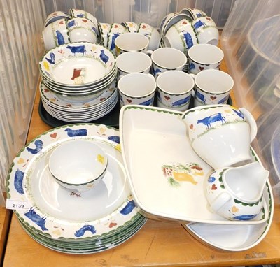 Lot 2139 - A Wood & Sons Jacks Farm pattern part tea and...