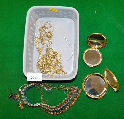 Lot 2215 - Costume jewellery, to include chain, necklaces,...