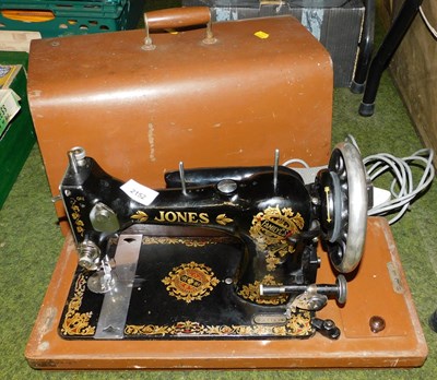 Lot 2152 - A Jones hand operated sewing machine, with...
