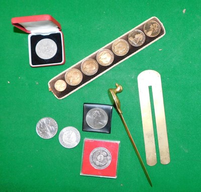 Lot 2223 - A brass letter opener, together with a brass...