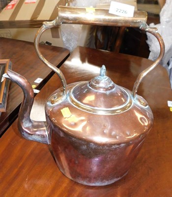 Lot 2226 - A Victorian copper kettle, 34cm high.