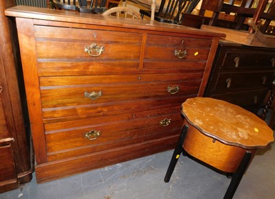 Lot 1009 - An Edwardian walnut chest, of two short over...