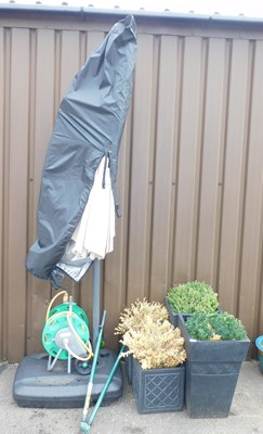 Lot 1092 - Two pairs of moulded plastic garden planters,...