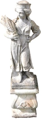 Lot 647 - A composition stone garden statue, modelled as...