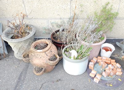 Lot 1096 - Various garden plant pots, to include a...