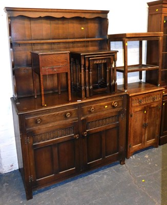 Lot 1022 - A group of furniture, comprising an oak...