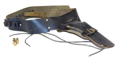 Lot 622 - A leather ammunition belt, with spent bullet...