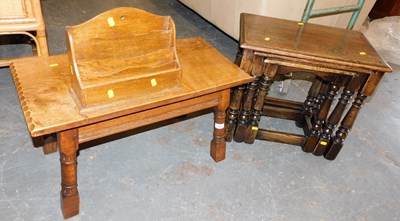 Lot 1053 - A group of furniture, comprising an oak nest...