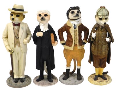 Lot 666 - Four Country Artists Meerkat models,...