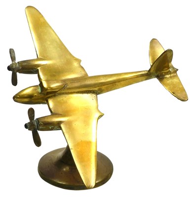 Lot 751 - A brass model of a De Havilland DH88, on a...