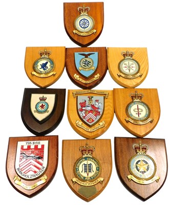 Lot 730 - Ten RAF wall plaques, varying squadrons, to...