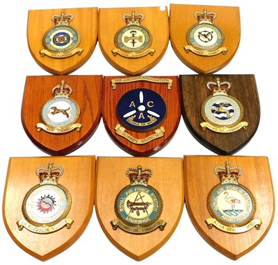 Lot 731 - Nine RAF wall plaques, to include 80 Squadron,...