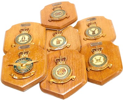 Lot 737 - Seven RAF squadron wall plaques, to include...