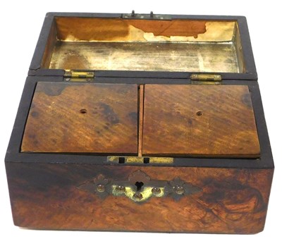 Lot 672 - A Victorian walnut tea caddy, with brass...