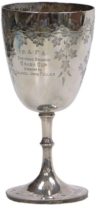 Lot 725 - A Victorian silver trophy, engraved with vines,...