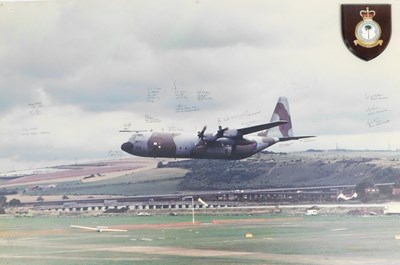 Lot 694 - RAF interest. A photographic print on board...