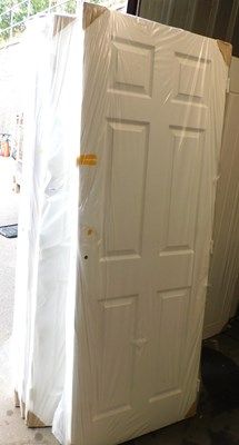 Lot 1108 - Six white painted internal doors.