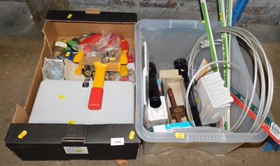 Lot 1125 - Various torches, padlocks, metal key cabinet,...