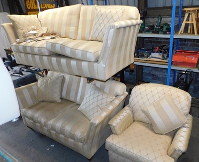 Lot 1133 - A sofa suite, comprising a pair of two seater...