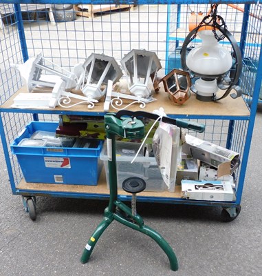 Lot 1139 - A bottle press, together with various outdoor...