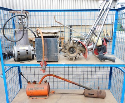 Lot 1141 - A tiller, together with a greenhouse heater,...